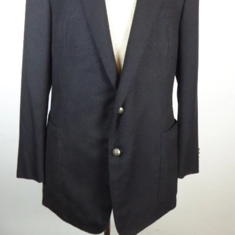 Ralph Lauren purple label collection black 100% cashmere sport jacket blazer 46